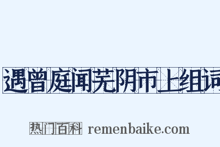 遇曾庭闻芜阴市上组词是什么意思的图片